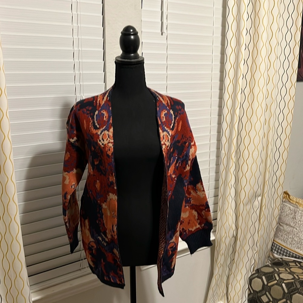 Multi-colored cardigan sweater